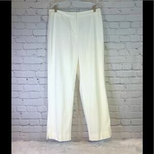 NWT Charter Club White Eyelet Pants Size 10